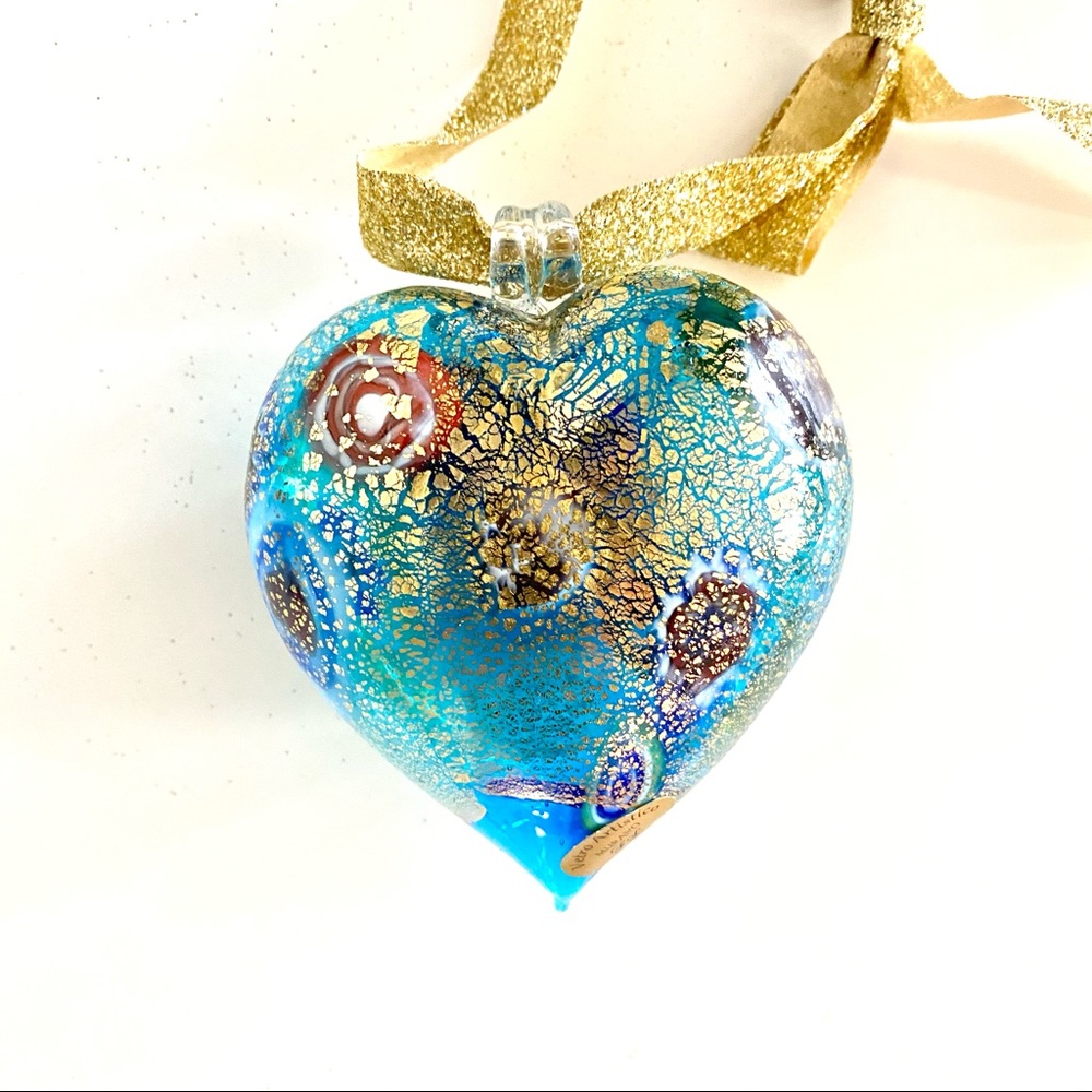 NEW Murano Hand Blown Heart Ornament